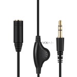 전화 1/8 인치 스테레오 MP3 스피커용, PC 잭 수-암 조절 AUX 헤드폰 볼륨 코드, 익스텐션 3.5mm, TRS 케이블, 오디오 Black : 귤꿀맛이