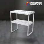 업소용 스텐 304 상부선반 2단 600 반찬 토핑 테이블 냉장고 보조선반 스테인리스 주방 상선반 : 미래주방