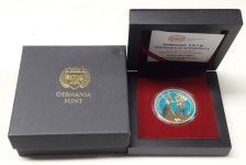 2019년 독일 게르마니아 & 브리타니아 스페이스 블루 & 골드 1oz 색채 한정판 은화 : 골드코인세븐