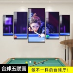 당구장 대형 장식 그림 액자 5조각 벽화 당구 사진 포스터 WLH-B PS 블랙 프레임(무광택) 높이 120cmx길이 240cm : 글로리Min