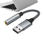 오디오 케이블 잭 스테레오 노트북 컨버터 카드, USB 헤드폰 사운드 어댑터, PC 데스크탑용 외장 10cm : 귤꿀맛이