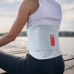 바른케어 메쉬 2중 허리 보호대 디스크 수술 척추 지지대 헬스 운동 자세 교정 복대 밴드 : MEDITEC