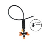 안개분사노즐 정원 온실 분무 관개 시스템, 조정 가능한 황동 플라스틱 분무기 키트, 가습 냉각 먼지 제거, 5/6/7 방향 : 글로베이A