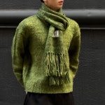 클로버 브러쉬 머플러 남녀공용 커플 목도리 겨울 부드러운 모헤어 앙고라 : 하우스노마드