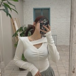 제이클로젯 셔링 포인트 티셔츠 : J:closet