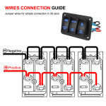 토글 제어판 자동차 해양 ATV UTV LED 조명 IP65 방수 3 갱 로커 패널 12V 24V : 저무리9