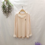 프릴넥포인트순면티 [화이트 베이지 블랙] : Envy