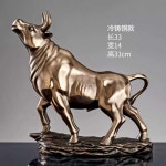 황금소 행운의 황소 장식품 재물운 인테리어 송아지 골드 재물 개업 소 구리 조형물 장식 : 은하1234