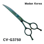 (샘플)마단코리아 커브가위CV-G3750 그린티타늄코팅 7.5인치(25도)  일제 고급철판  무게감을 원하시는분 적합!! : 왈왈쇼핑