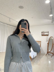 투웨이 크롭 니트 후드 집업 가디건 : 하이블리.