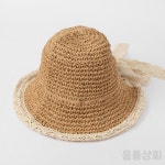 응룡상회 리본 비치모자 브라운 여성챙모자 : 가성비제품추천몰