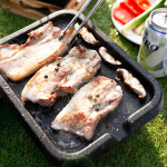 미니 삼겹살판 캠핑 가정용 철판 무쇠 1인 구이용 불판 고기판 사각 구이팬 선물 : 메리크리스마트