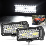 차량 조명 라이트 ATV LED 24V 오프로드 4x4 12V 안개등 바 농장 SUV 자동차 보트 트럭 트랙터 스포트라이트 작업등 헤드라이트 1x 72w... 