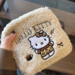 키티 뽀글이 귀여운 휴대용 자수 미니 파우치 : 엠엔엠마켓