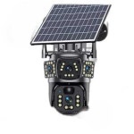 방범용CCTV 스마트폰CCTV 외부 실외 cctv 4렌즈 태양광 360도 4K 표준 태양광 4G 15일간의 반복 녹화 3MP : 퍼니 팜