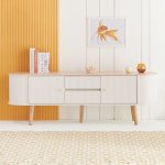 인테리어 템파보드거실장 신혼집 오디오장식장 화이트컬러 tv수납장1600 : 제임스리빙홈