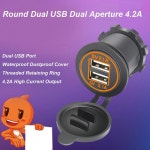 탑굿 패널 포함 충전기 12V 어댑터 오토바이 방수 콘센트 USB 차량용 2 3 트럭 24V 1A 차량 5V 소켓 POWER LOGIC BLACK AND WHITE... 