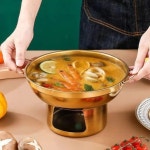 샤브샤브냄비 신선로그릇 궁중요리 냄비 똠양꿍 어묵탕 18cm 800ml : 오즈글로벌