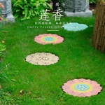 스톤 정원 조경 타일 할아버지 조형물 연꽃 중문 기타 꾸미기 HY1752P 디딤석 로터스 디딤돌 파스텔 : 드하고판매자003