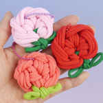 반짝퐁 양말목 카네이션 키링 10개 만들기 업사이클링 공예 매듭 어버이날 키트 : 반짝퐁