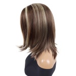 여성용 합성 가발 다크 브라운 블렌드 금발 색상 긴 스트레이트 헤어 가발 헤어 라인 하이라이트 금발 가발 : 여러