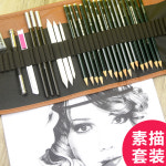 닉프로 PCS 스케치용 12개 NICPRO 케이스 음영 펜슬세트 가죽 에스테틱 홀더6B 초급 [블랙 컬러 필발] 19종 세트 : 오리모올