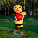 진자 모델 공원조형물 상가 꿀벌 소품공원 스툴 정원 조형물 880 야외 공예 노란색 형광 옐로 블랙컬러4마리콤비 : 신흥유통상사08