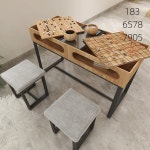 도다도다 바둑 장기 테이블 라이트 바둑판 세트 더블 그리드 2인용 2개 경로당 테이블방석스툴 원목 라이트헤더우드 지지대 구조... 