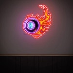블랙 8 네온 사인 당구 라이트 홀 풀 룸 벽  남자 동굴 LED : 유스물류