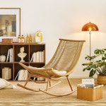 달 흔들 의자 푹신 싱글 홈 엔틱가구 인테리어 휴식 쿠션없는 흔들의자 : 감추어진 보화