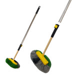 양면차걸레 핸들형 헤드 스텐자루 116cm 세트 옵션 선택1 (세차걸레 수세미솔) : 크린월드