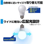 엘파 ELPA LED 전구 A형 광배광 E26 주광색 상당 실내용 LDA7D G G5103 : 빅그로우 원