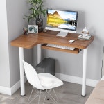 1인용컴퓨터책상 코너 컴퓨터 책상 ㄱ자 미니 좁은방 월넛 왼쪽형 : 로유 스토어