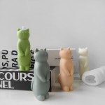 3D 고양이 실리콘 몰드 귀여운 스탠딩 새끼 양초 송진 공예 제작 도구 DIY 동물 비누 콘크리트 석고 홈 데코 : 플랫포리아