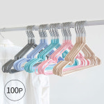 비스토어 미끄럼방지 논슬립 세탁소 옷걸이 핑크, 100개 : 비스토어: