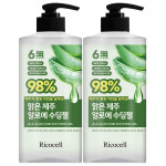 리코셀 저자극 맑은 제주 알로에 98% 수딩젤 진정+수분 케어 1000ml, 2개 : 리코셀 RICOCELL