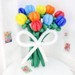 튤립 레인보우 요술 꽃 풍선 다발 세트 DIY 만들기 재료 어린이집 발표회 학예회 : 파티짱