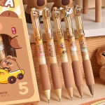 카피 바라 젤 펜 세트 금속 만화 패치 볼포인트 블랙 컬러 잉크 필기 학교 A7629 0.5mm 5 5pcs pens set : 이트렌디하우스