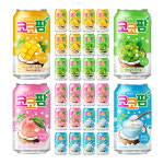 빠르미쇼핑 해태 코코팜 망고+포도+피치핑크+화이트 340ml 24개 4종 뚱캔음료수 : 빠르미쇼핑