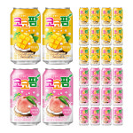 빠르미쇼핑 해태 코코팜 망고 + 피치핑크 340ml 24개 뚱캔 어린이 아이 음료 한박스 : 빠르미쇼핑