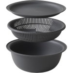 일본 마나 Marna 채반 21cm 전자레인지 호환 내열성 (채반+볼+트레이 세트) 회색 : 미라이스튜디오