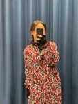 [50%세일] 가니 플리티드 GEORGETTE 미디 원피스 F8692 : 런던뉴럽걸