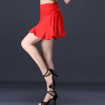 라인댄스복 라인댄스 치마 랩스커트 스커트 3단 수술 레드 : 가격이 착한 상점