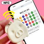 NFC 키링 행운의 로또 돼지 굿즈 네잎 클로버 : 삼공방 공장