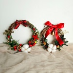 크리스마스리스 만들기 프리저브드플라워 DIY키트 겨울수업 벽걸이 단체수업 : 한반도농원