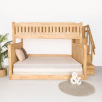 수앤홈 엘리 분리형 원목 패밀리 2층침대 수납형 계단 슈퍼싱글 퀸 가드 미포함 : 수앤홈