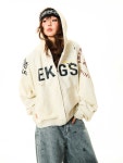 Young stage 영스테이지 후드집업자켓 디스트레스트 루즈핏 스트릿 스웨트셔츠재킷 : 카이아마이아