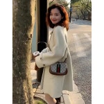 여성 봄 패션 루즈핏 모직 코트 모직 재킷 캐주얼룩 ACC0123Pw6 : 유한회사 위수노무역