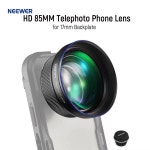 NEEWER LS-59 HD 망원 전화 렌즈, 스몰리그 아이폰, 삼성 휴대폰용, 17mm 백플레이트, 2.5X 배율, 85mm : 그린애플마켓25