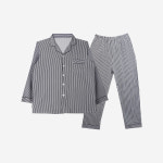 [에이원] 스트라이프 커플잠옷 피치기모 긴팔 파자마 홈웨어 세트 : 에이원패션